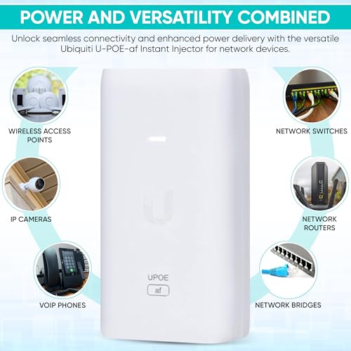 Ubiquiti U-POE V2, U-POE-af Instant 802.3 af 48V 15W Power POE Injector with TOMAN V2 UK Adapter plug (colours may vary) (New) - Image 3