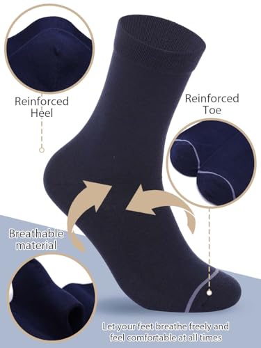 Campsis Men Viscose Socks, Dress Ankle Socks, Breathable Calf Sock(5 Pairs) 5