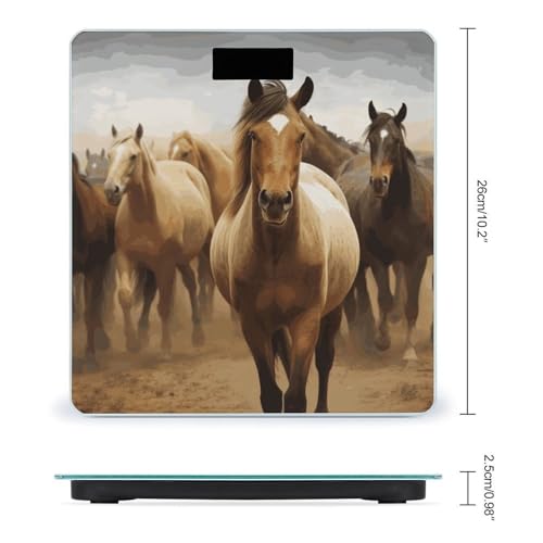 Báscula digital para baño Many Horses con plataforma amplia miniatura 2