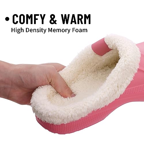 Image of Beslip Fur Lined Clogs for Women & Men Fuzzy Slippers with Memory Foam