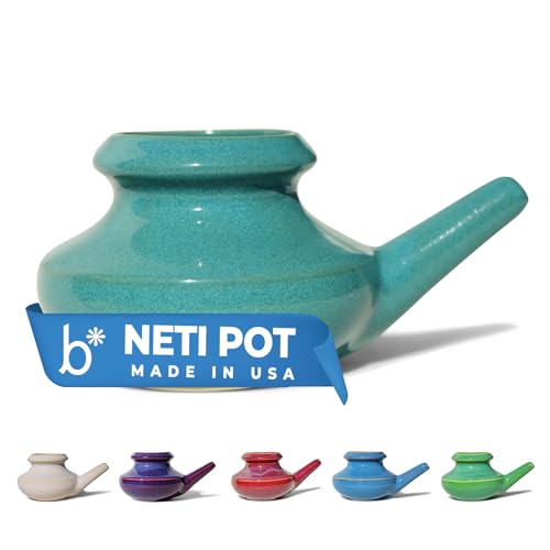 Baraka Ceramic Neti Pot 10oz - Nasal Rinse, Jade