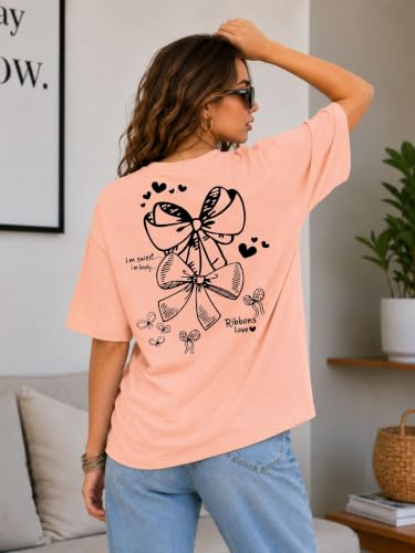 Image of London Hills Tshirt for Woman | Oversized Tshirt for Women | T Shirt for Womans | Graphic T Shirt for Women Pure Cotton | Tops for Woman Western, Printed Oversized Loose Fit Plus