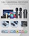 PQRQP 3 in 1 Professional Wireless Lavalier Microphone for iPhone, Android, Camera, Wireless Mini Microphones, Crystal Clear Sound Quality for Recording, Live Streaming, YouTube, TikTok, Elegant Black
