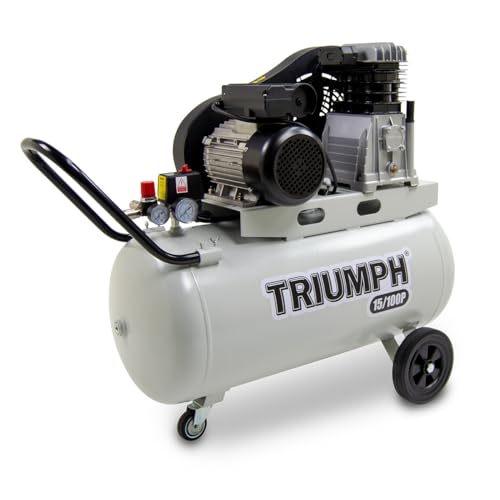 100 Litre Air Compressor 14.8CFM 100L 145psi Belt Driven 10 BAR 2200w 3HP Triumph 15/100P Oil Lubricated Portable 230V - 2 Years Warranty