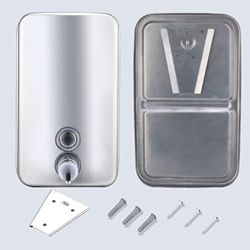 Vannsoo Commercial Soap Dispenser Wall Mount Stainless Steel Manual Liquid Pump Rust-Proof Leak Free For Bathroom (34 Fl.oz./1000Ml) #TOP5