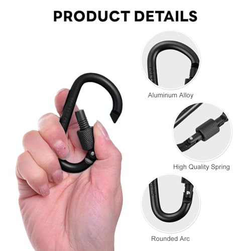 Miniatura 3 de Flintronic 10pcs Mosquetones, Mosqueton Pequeño, Mosquetón De Aluminio, Mosquetón De Cierre De Resorte, Carabiner En Forma D, Para Mochila, Camping, Llavero, Senderismo, Pesca, Botella-Multicolor B
