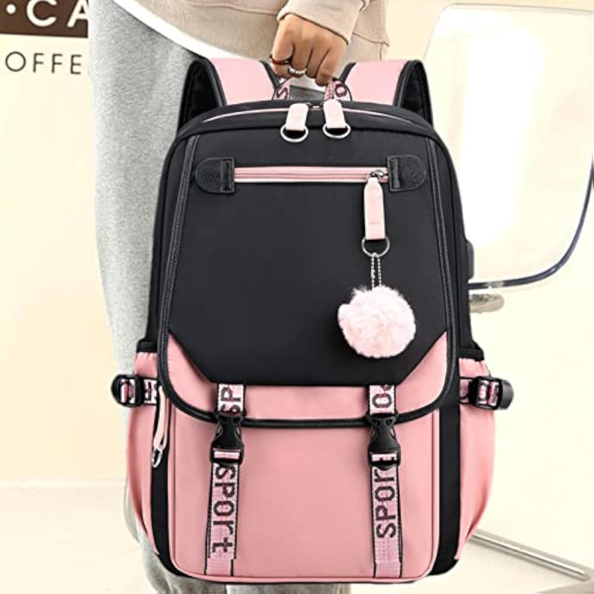 Girls' Middle School Students Laptop Backpack, 27L