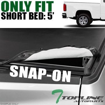 Topline Autopart Snap-On Tonneau Cover 15-16 Chevy Colorado GMC Canyon Crew Cab 5 Ft 60" Short Bed