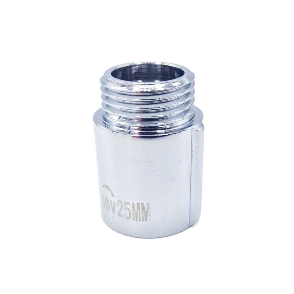 1/2" BSP (15mm) Pipe Thread Extension Female x Male Chrome Brass - 25mm Long