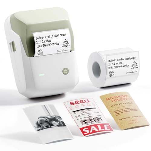 Image of NIIMBOT B1 Pro Label Maker, 300DPI HD Label Printer, Ideal for Photos,Stores,Notes,Study Graphics, Small Business, Built-in a Roll of Label(2 x 1.2 inches-White), Green