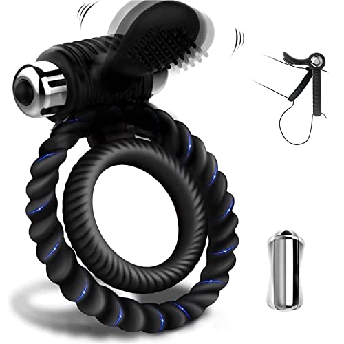 Sex Toy for Men Couple Vibrator Vibrating Cock Ring- Sex Toys for Men Vibrator Adjustable Penis Rings with Bullet Vibrator, Cafatop Rabbit G spot Clitoral Vibrator for Mens Sexual, Male Adult Sex Toy