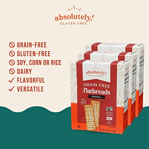 Absolutely Gluten Free Original Flatbread, 5.25Oz (6 Pack) | Grain Free Crackers | Dairy Free | No Soy, Corn Or Rice #TOP2