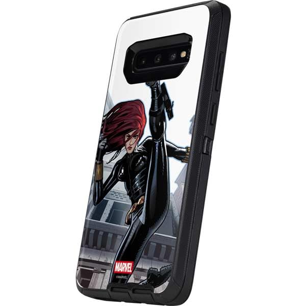 Skinit Decal Phone Skin Compatible with OtterBox Defender Galaxy S10 - Officially Licensed Marvel Black Widow High Kick Design