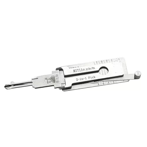 Rlokk Silver Mit11 Lishi 2 In 1 Lock Pick And Decoder For Mitsubishi, Car Key Reader, Auto Lock Pick, Professional Locksmith Tools