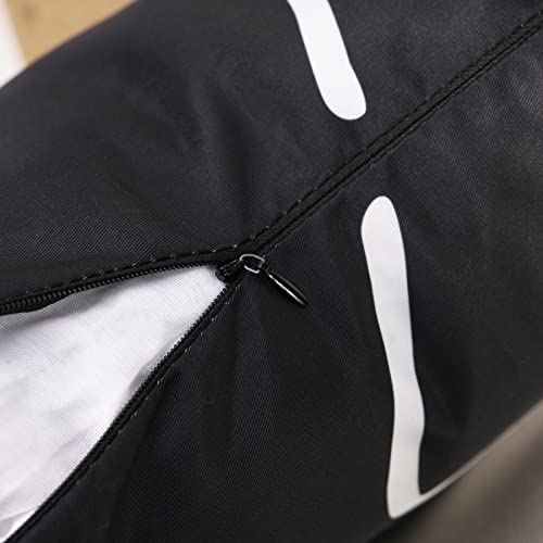 Pyonic Set Of 2,Outdoor Waterproof Throw Pillow Covers,Square Pillow Covers Decorative Cushion Cover For Patio Garden Living Room Couch (Black, 18X18) #TOP6