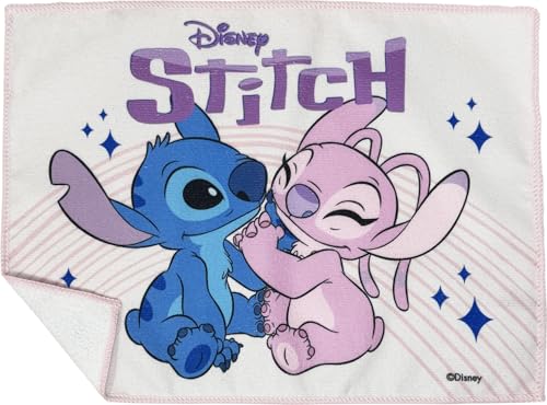 Tovaglietta in Tessuto Bambina Per Stitch e Angel Fan, 40x30cm, Pranzo, per il Tempo Libero e la Scuola, Pieghevole