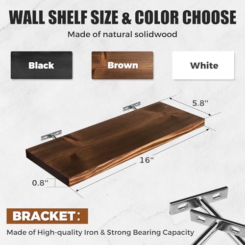 Floatingwallshelves4packrusticbrown16inchwoodenwallshelvesforstorageanddecormultifunctionalandeasytoinstallforlivingroombedroomandkitchen Urban Country Home Decor Floating wall shelves 4 pack rustic brown 16 inch wooden wall shelves for storage and decor multi functional and easy to install for living room bedroom and kitchen urban country home decor