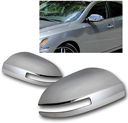 EPARTS Chrome Polished ABS Side View Mirror Overlay Full Cover Trim Caps Pair Compatible with 2009-2015 Nissan Maxima 4 Door