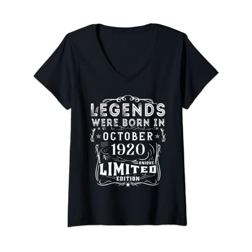Mujer Cumpleaños Octubre 1920 Edición Limitada Regalo Used Vintage Camiseta Cuello V