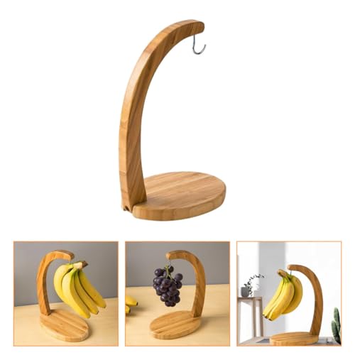 Soporte para plátanos de bambú con gancho estable de cocina MAGICLULU 8