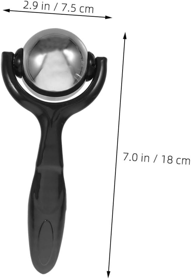 Stainless Steel Massage Ball Set with Handle, 2pcs Manual Cold Roller for Back, Legs, and Forearms, Handheld Muscle Relief Tool for Home and Office Use