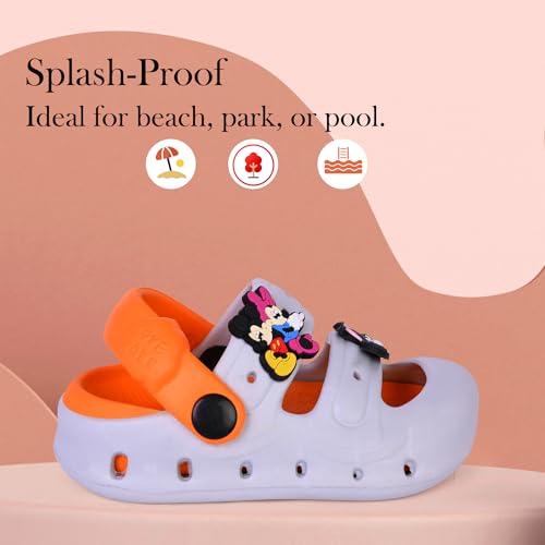 Image of GLJ Kids Comfort Clogs Sandals For Boy And Girl, 1 to 4 Years, Two-Strap Design, Easy To Wear Slip On, Dust and Waterproof, 7101