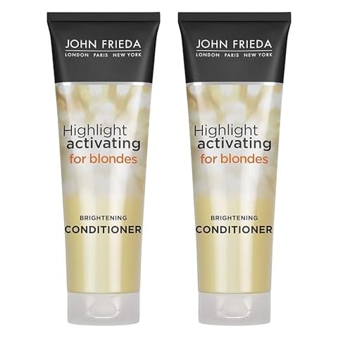 John Frieda Sheer Blonde Highlight Activating Conditioner, Brightening Conditioner for Blonde Hair, Maintains Moisture and Enhances Color with Avocado Oil, 8.45 Oz, Pack of 2 Cover