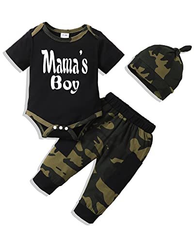 Image of NZRVAWS Baby Boy Clothes Newborn Boy Outfits Infant Letter Print Bodysuit Romper Pants Set Fall Winter Clothes Gifts