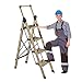 joyvio Escabeau en Aluminium À 4 Marches, Tabouret Pliant Portable À Cadre avec Large Pédale Antidérapante - Accoudoir Télescopique Escabeaux Légers Polyvalents pour Le Ménage Et Le Bureau
