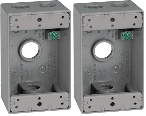 Image of Sigma Electric, Gray Count (Pack of 2) Sigma Engineered Solutions, 14251 1 /2-Inch 4 Hole 1-Gang Box