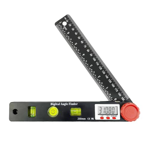 NORTOOLS Digital Angle Finder Protractor-7inch 0-360 °LCD Digital Protractor Ruler, ±0.5° Accuracy Measuring Tool for Woodworking/Construction/DIY/Miter Saw (Metric/Inch, 2 Batteries Included)