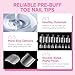 UNA GELLA Square Toe Nail Tips For Big Toe, 504Pcs 15Sizes Soft Gel Full Cover Toe Nail Tip Pre-buff Fake Acrylic Toes Nail Press Ons Soak Off Pedicure For Nail Extensions Home DIY Nails Salon