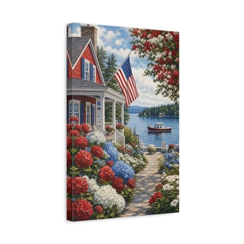 Tableau canvas floral maritime pour un salon chaleureux