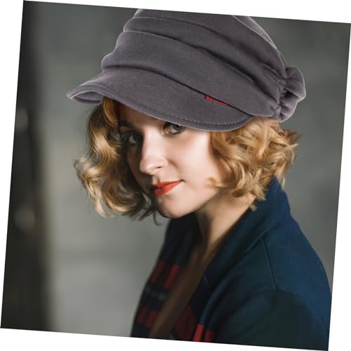 BESPORTBLE Soft Brimmed Duckbill Cap for Men Casual Spring Summer Hat Adjustable Wrinkled Flat Top Design Large Size Slimming Look Stylish Fashion Accessory Dark Grey2