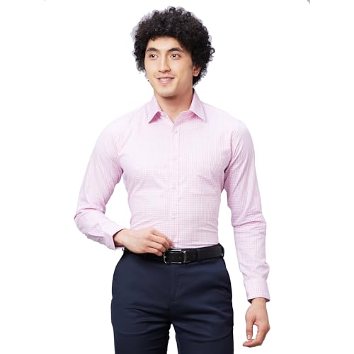 Image of Raymond Slim Fit Self Design Dark Maroon Shirt