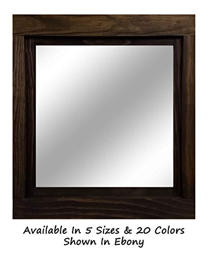 Farmhouse Framed Wall Mirror, 20 Stain Colors - Large Mirror, Mirror For Wall, Vanity Mirror, Bathroom Mirror, Wall Mirror Full Length Mirror, Ebony Home Decor, Black Framed Mirror - Ebony #TOP2