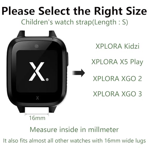 OUTPUTBT Magnetisch Armbänder 16mm für XPLORA Kidzi/Xplora X5 Play/XGO 2/XGO 3 Armband Kinder Nylon Baumwolle Geflecht für Mädchen Jungen
