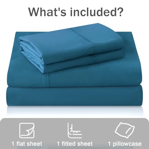 MICORAL Twin Bed Sheets Set, Soft Breathable Bedding Sheet Set, Sheets Set with 16" Deep Pocket Design (3 Pieces, Twin, Paon) - Image 5