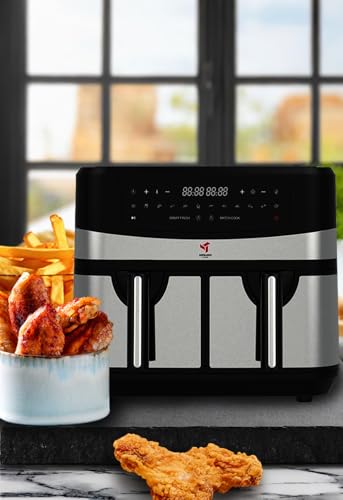 MEBASHI-Air-Fryer-Dual-Basket-with-Digital-Screen-1800W-2-45L-Capacity-Total-9L-Rapid-Air-Technology12-Pre-Set-Functions-ME-AF997