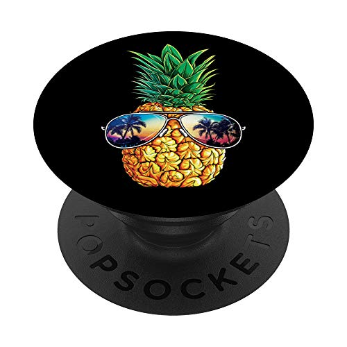 Pineapple Sunglasses Aloha Beaches Hawaiian Funny Black Gift PopSockets PopGrip: Swappable Grip for Phones & Tablets