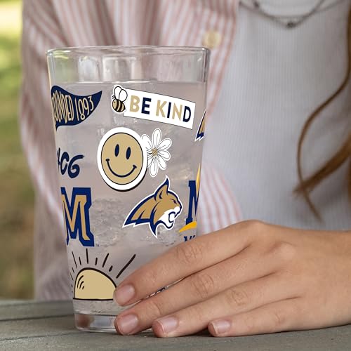 Image of Logo Brands NCAA 16 oz Pint Glass - Durable Glass With Bold Team Color- Chip-Resistant Rim Drinkware For Fans, Tailgates, Home Bars & Everyday Use