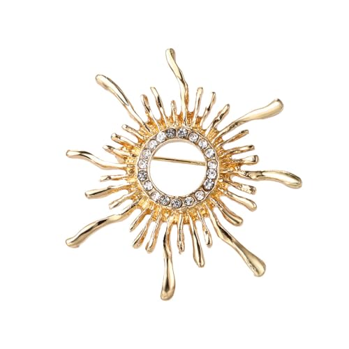 GALPADA Broche Rétro Décoration Soleil En Alliage Doré, Accessoire Vestimentaire Vintage, Broche De Poitrine Femme, Style Rétro Élégant, Pour Vêtement...