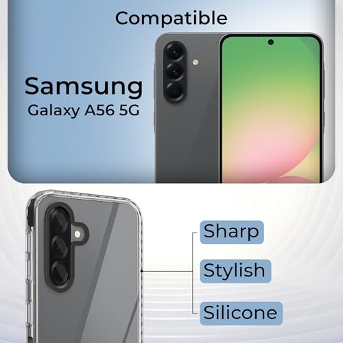 Image of A rtistque Ultra Stylish Back Cover Case for Samsung Galaxy A56 5G | Premium Shockproof TPU | Protective Design | Samsung Galaxy A56 5G Bumper Back Cover - Black