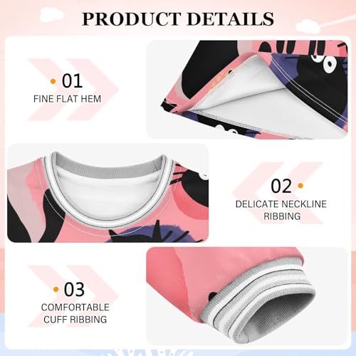 Cute Black Cats Girls Dresses Long Sleeve Sweatshirt Dress for Girls Winter Toddler Casual A Line Dresses Size 2-8T3