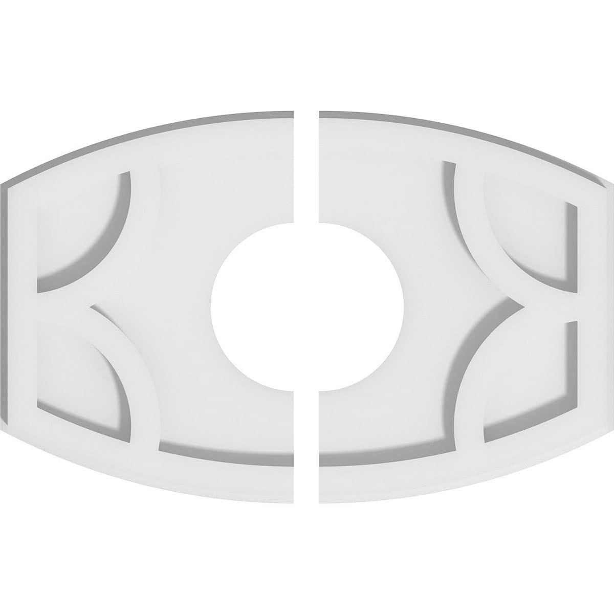 Ekena Millwork CMP14X9KY2-04000 Kailey Architectural Grade PVC Contemporary, Two Piece Urethane Ceiling Medallions 14"W x 9 3/8"H x 4"ID x 7 1/2"C x 1"P