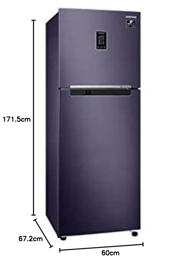 Image of Samsung 336 L 3 Star Inverter Frost Free Double Door Refrigerator Appliance (RT37A4633UT /HL, Pebble Blue, 2022 Model)
