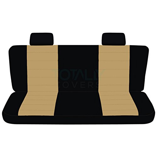 Totally Covers Compatible with 2004-2008 Ford F-150 Two-Tone Truck Seat Covers (Rear 60/40 Split Bench) w/wo Center Armrest: Black & Tan (21 Colors) F-Series F150 Back