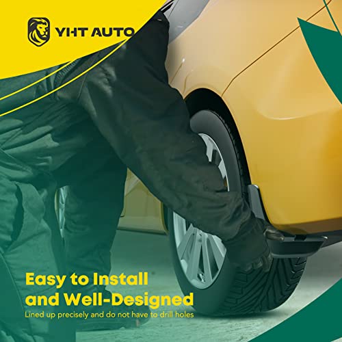 Image of YHTAUTO Set of 4 Mud Flaps Splash Guards Accessories Replacement for Audi A4 2009-2012 Sedan, Not Fit S-line & RS-line, Front and Rear LH RH, Black