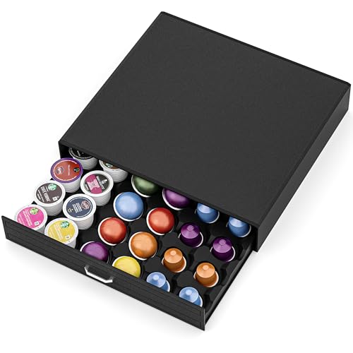 Comparison: Best Keurig And Nespresso Pod Holder 2 SZQINJI K Cup Holder Drawer 30 Pods Capacity, K Cup Organizer Coffee Pod Holder Compatible With Keurig K Cups for Nespresso VertuoLine/OriginalLine, Black