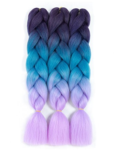 Forevery Braiding Hair Kanekalon Synthetic Ombre Hair Braiding Extensions High Temperature Fiber Crochet Twist Braids (24